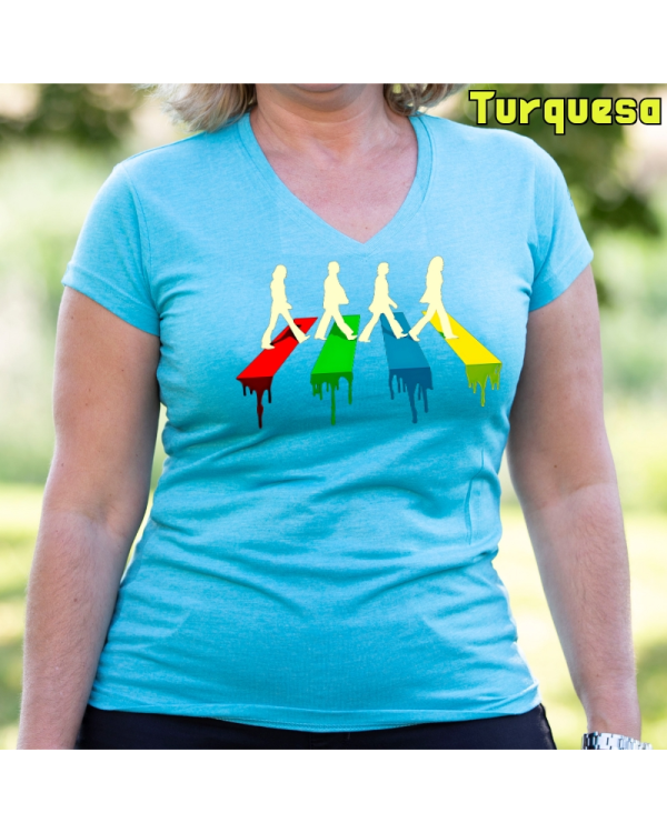 Camiseta Mujer Manga Corta-The Four Turquesa