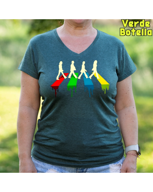 Camiseta Mujer Manga Corta-The Four VerdeBotella