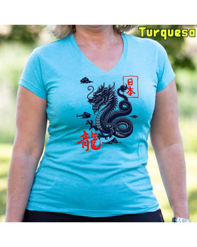 Dragón - Camiseta Mujer Manga Corta