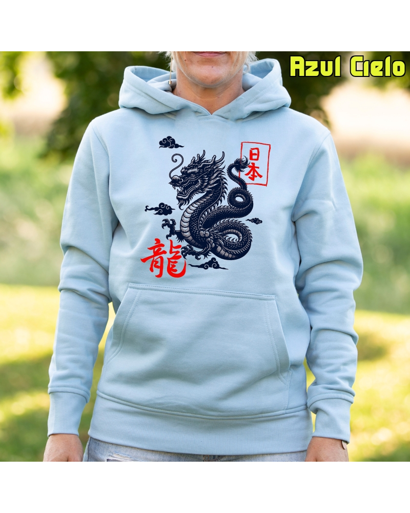Dragón - Sudadera mujer con capucha