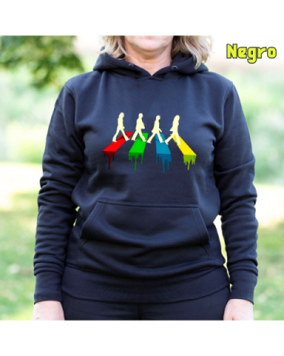 Sudadera Mujer Capucha-The Four Negro