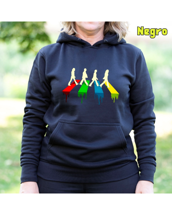 Sudadera Mujer Capucha-The Four Negro