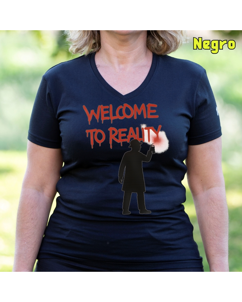 Welcome To Reality - Camiseta Mujer Manga Corta
