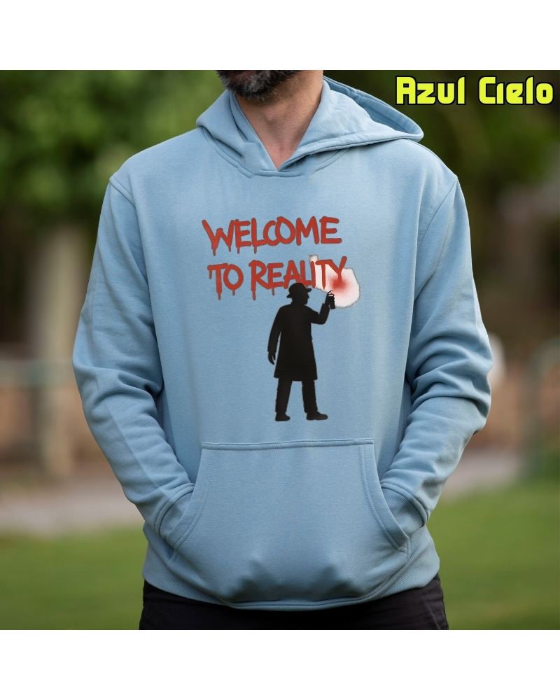 Welcome To Reality - Sudadera hombre con capucha