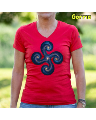 Emakume Kamiseta-Lauburu Galaxia Gorria