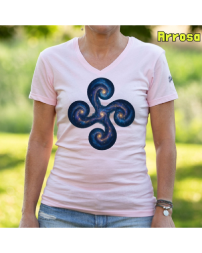 Emakume Kamiseta-Lauburu Galaxia Arrosa