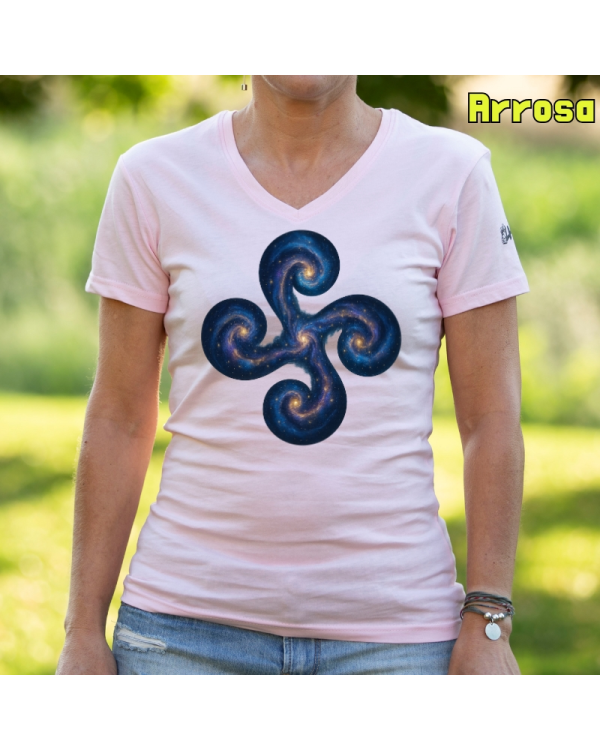 Emakume Kamiseta-Lauburu Galaxia Arrosa