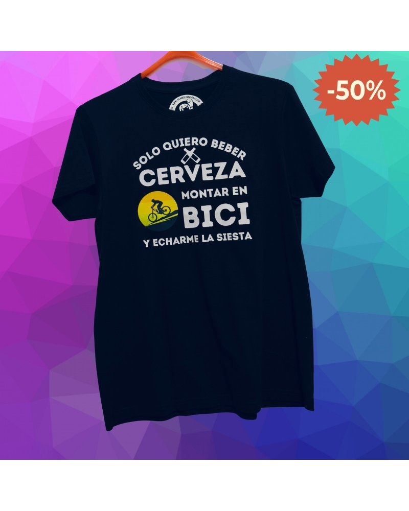Camiseta Hombre Manga Corta CERVEZA BICI SIESTA