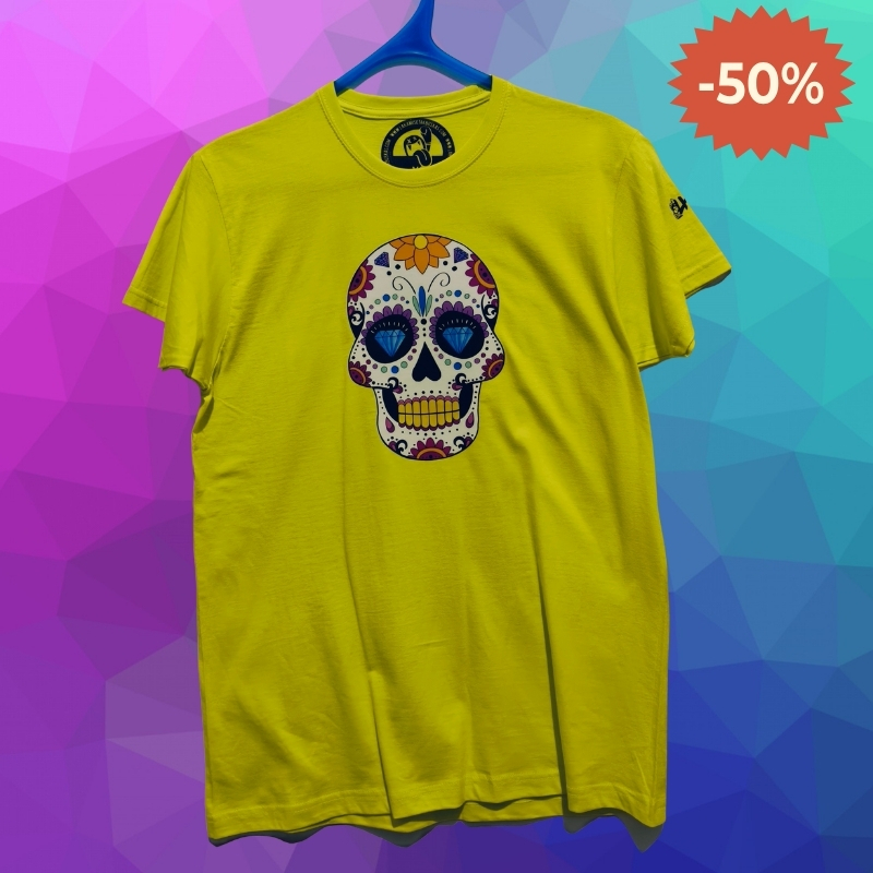 Camiseta Hombre Manga Corta CALAVERA MEXICANA