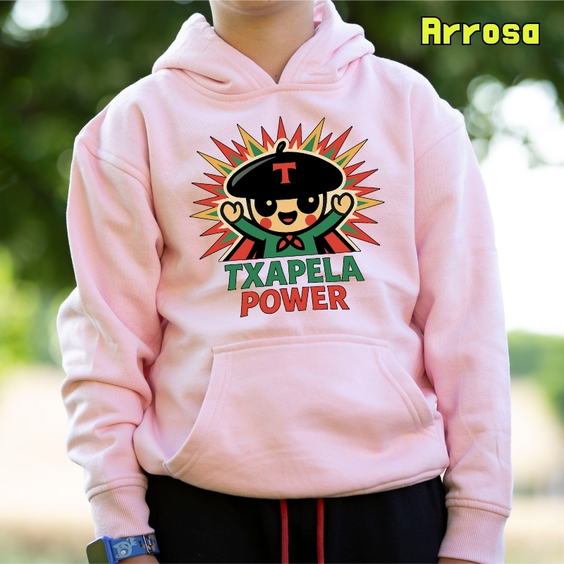 Haurren jertsea kaputxarekin -Txapela Power