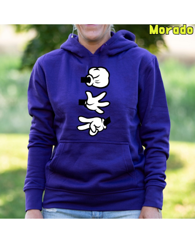 Sudadera mujer con capucha Piedra Papel Tijera