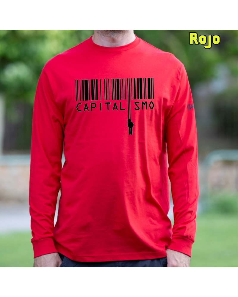 Capitalismo - Camiseta Hombre Manga Larga