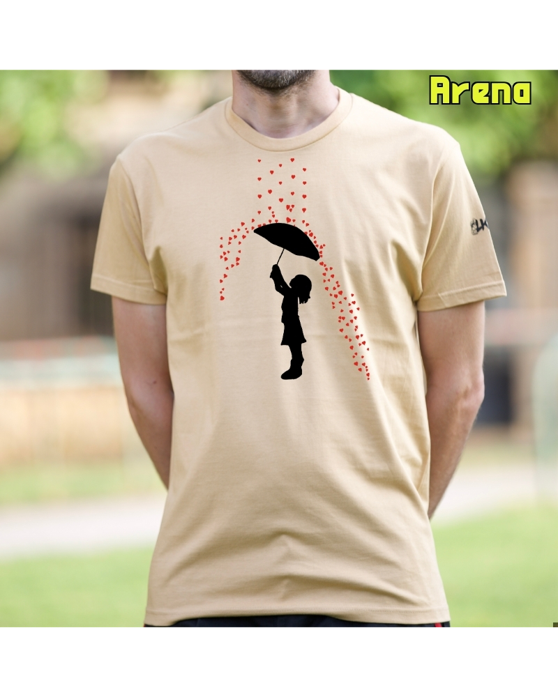 Camiseta Hombre Manga Corta - Lluvia De Corazones