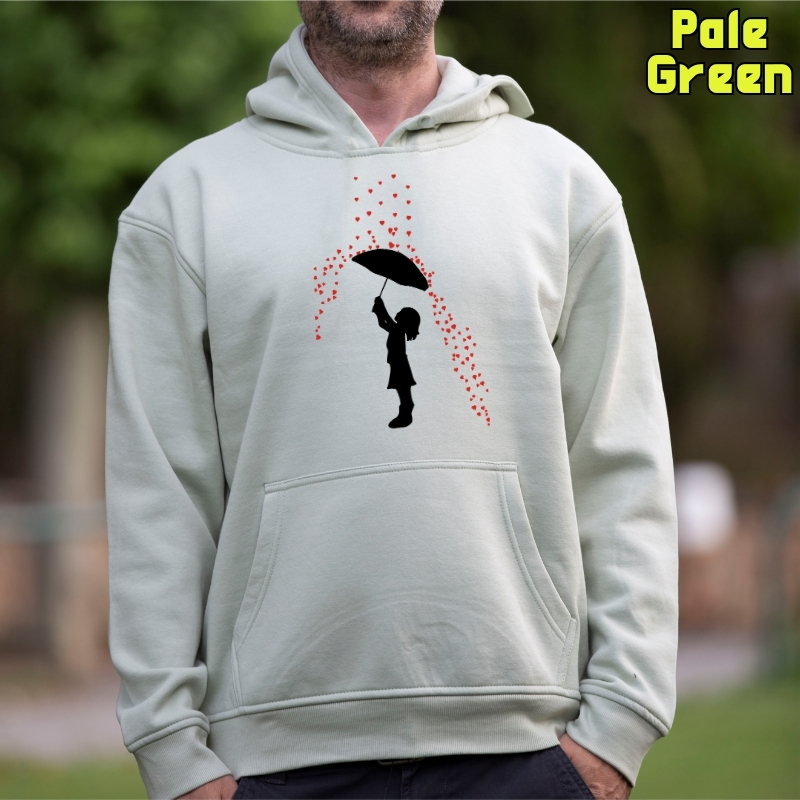 Lluvia De Corazones - Sudadera Hombre Con Capucha