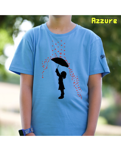 Lluvia De Corazones - Camiseta Niño Manga Corta