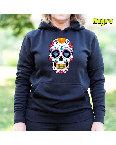 Mexican Skull - Sudadera Mujer Con Capucha