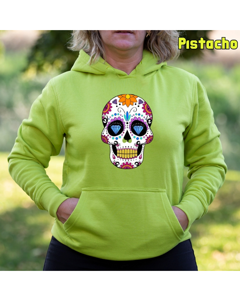 Mexican Skull - Sudadera Mujer Con Capucha