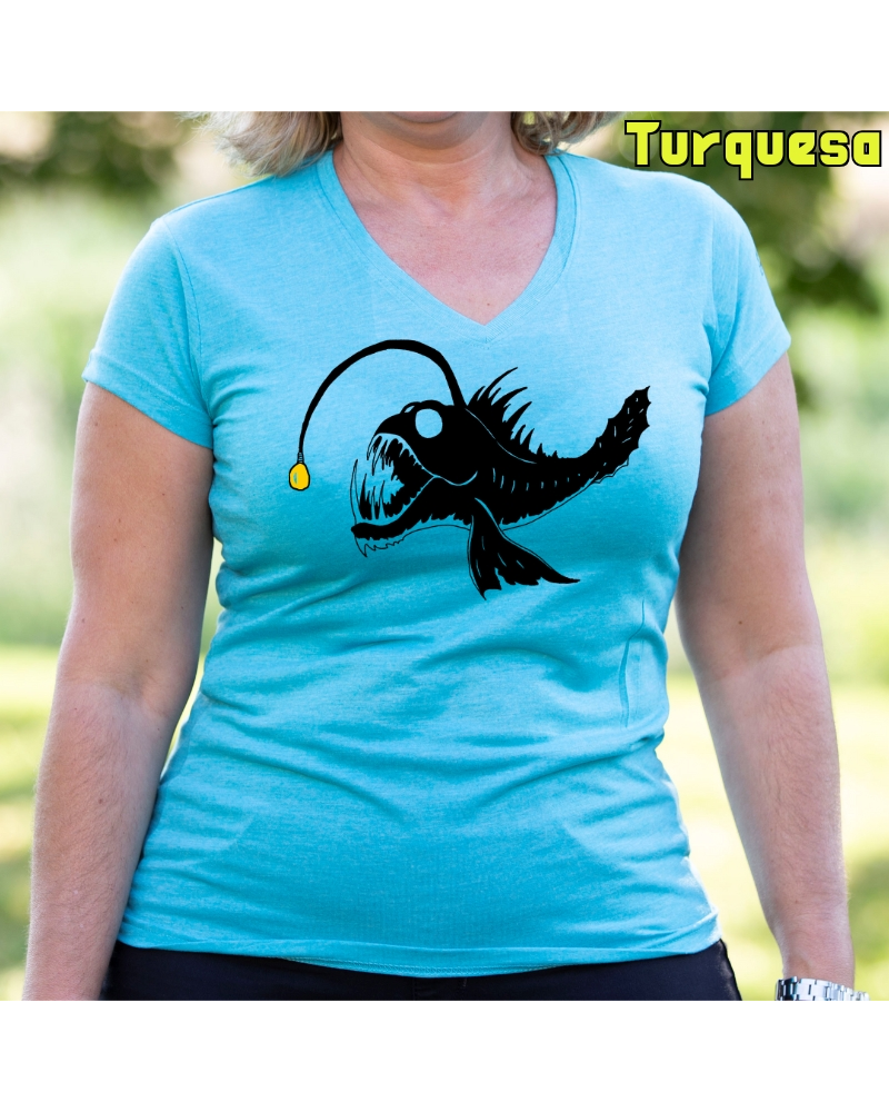 Pez Abisal - Camiseta Mujer Manga Corta