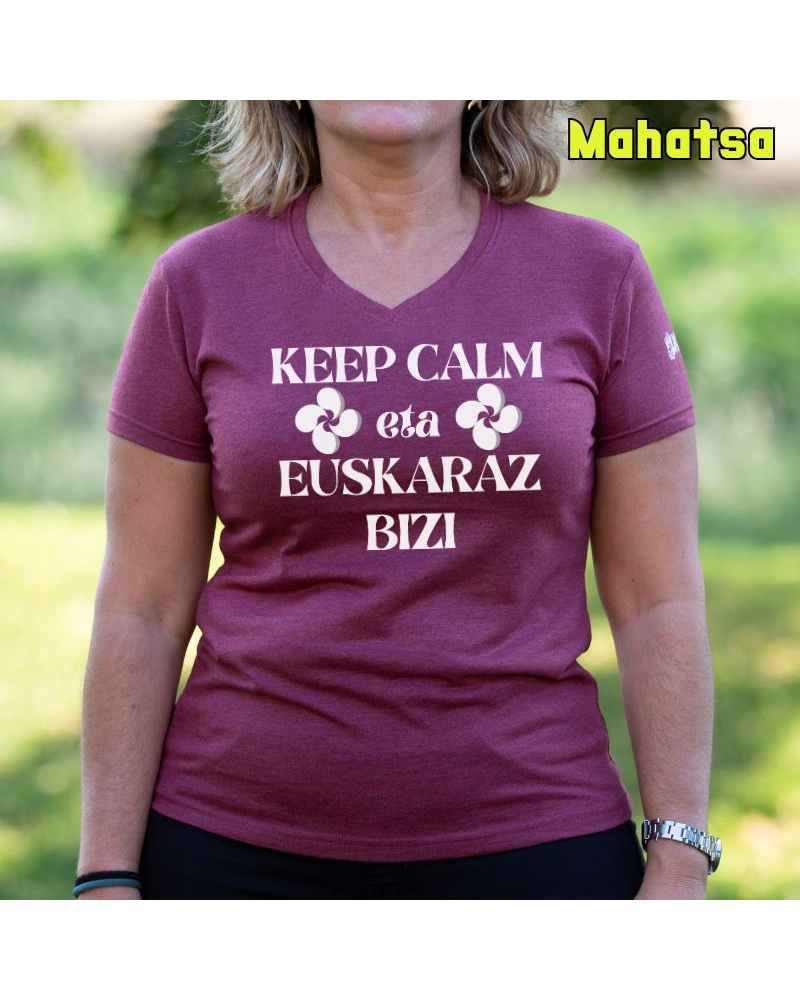 Emakumeen Kamiseta - KEEP CALM EUSKARAZ BIZI
