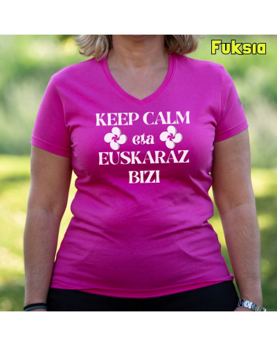 Emakumeen Kamiseta - KEEP CALM EUSKARAZ BIZI