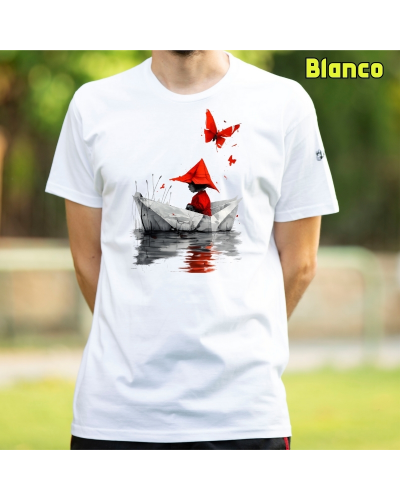 Camiseta hombre manga corta - Barquito De Papel