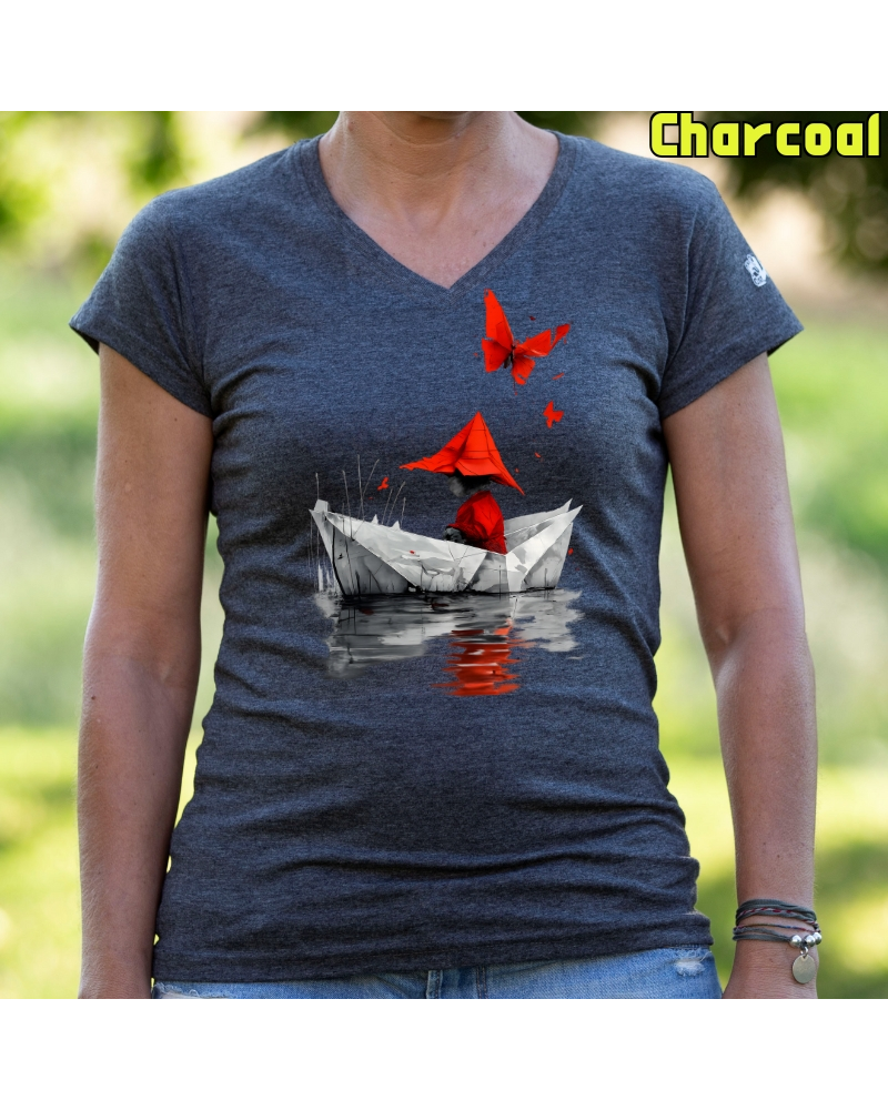 Camiseta Mujer Manga Corta - Barquito De Papel