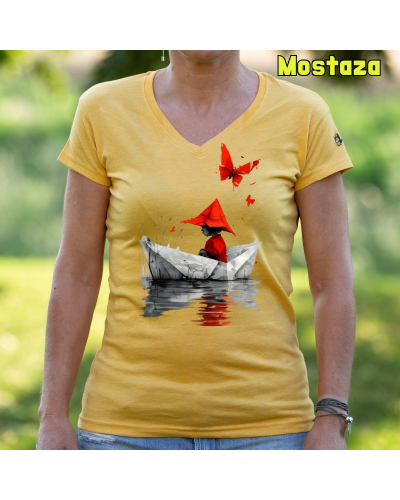 Camiseta Mujer Manga Corta - Barquito De Papel