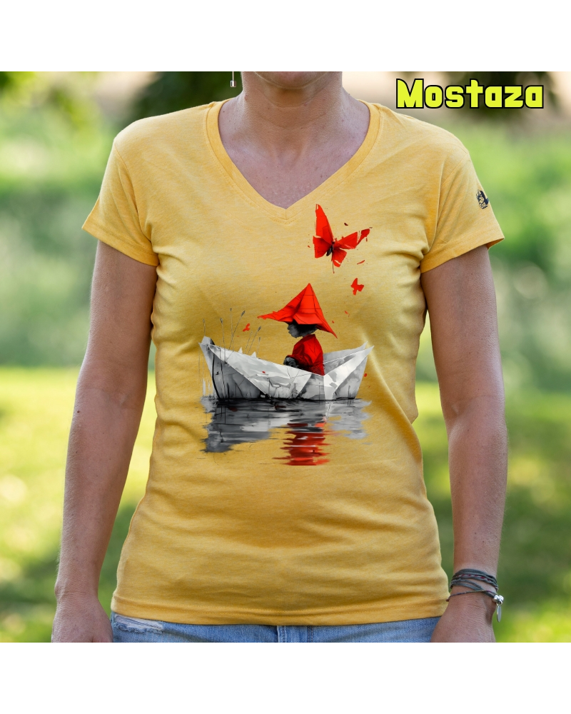 Camiseta Mujer Manga Corta - Barquito De Papel