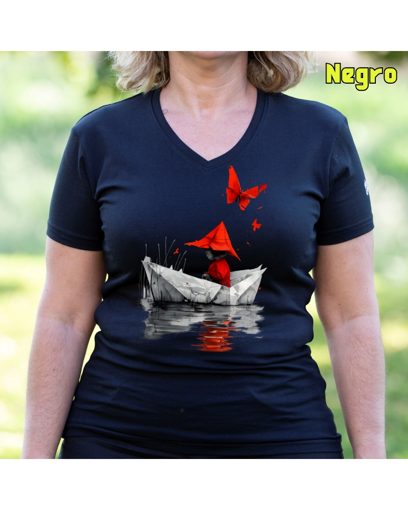 Barquito De Papel - Camiseta Mujer Manga Corta