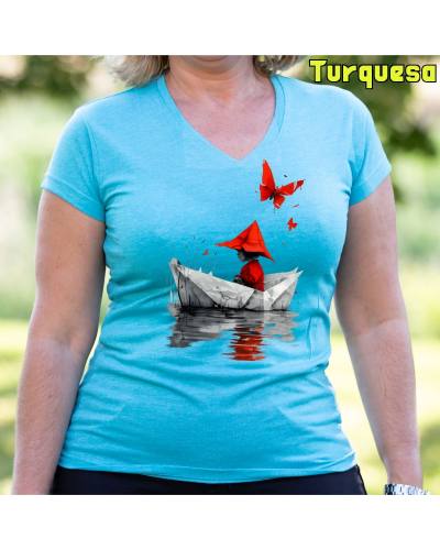 Camiseta Mujer Manga Corta - Barquito De Papel