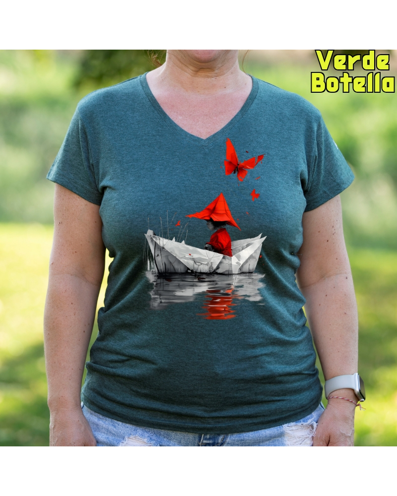 Barquito De Papel - Camiseta Mujer Manga Corta