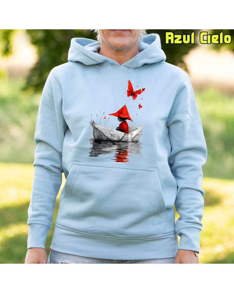 Sudadera mujer con capucha Barquito De Papel
