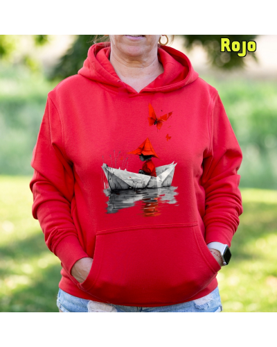 Sudadera mujer con capucha Barquito De Papel