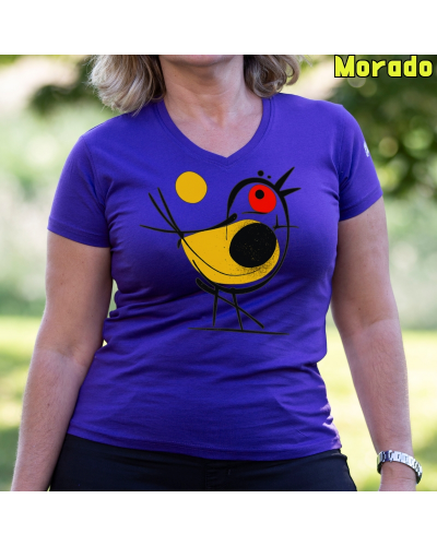 Pajarito - Camiseta Mujer Manga Corta