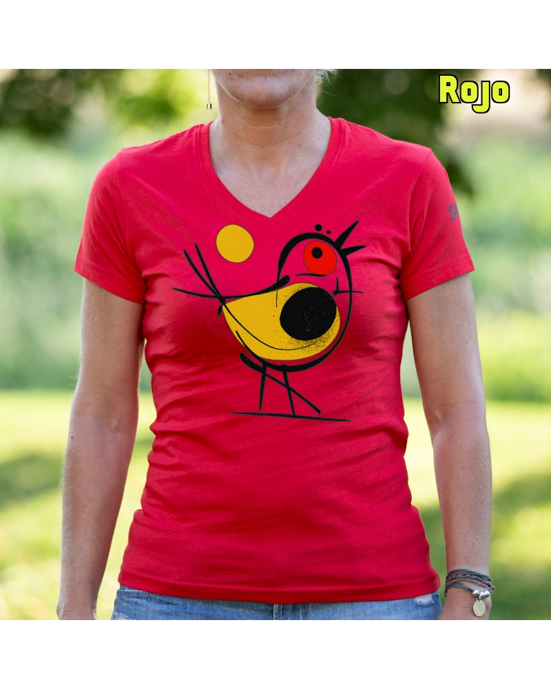 Pajarito - Camiseta Mujer Manga Corta
