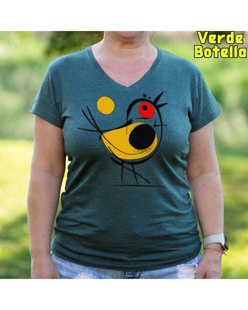 Pajarito - Camiseta Mujer Manga Corta