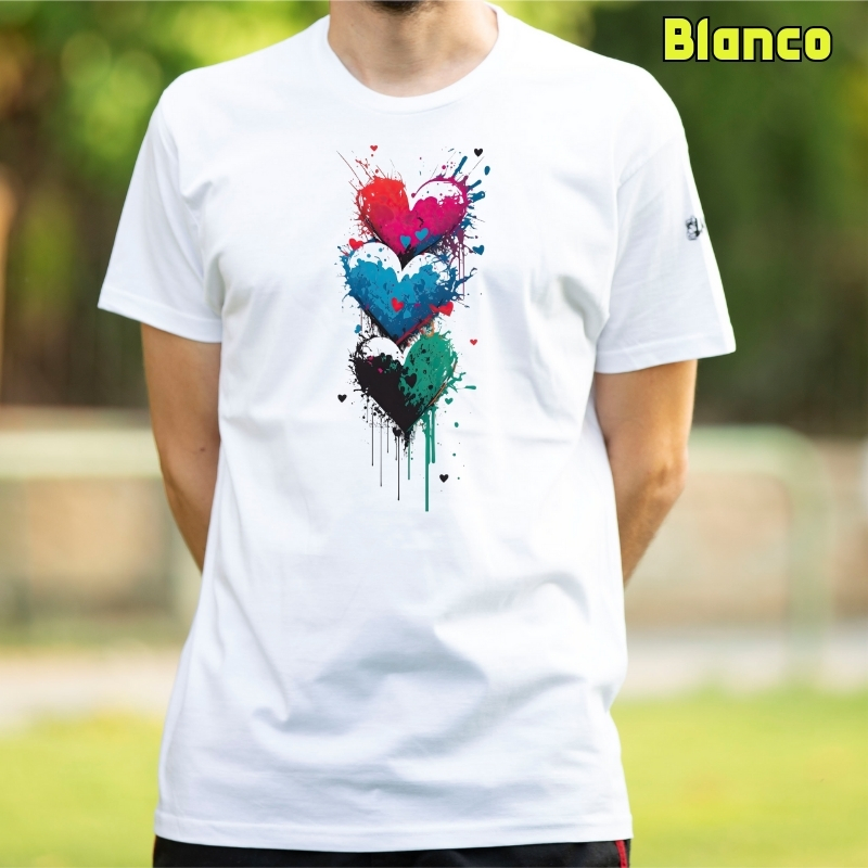 Camiseta hombre Three Hearts - manga corta