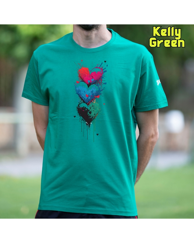Camiseta hombre Three Hearts - manga corta
