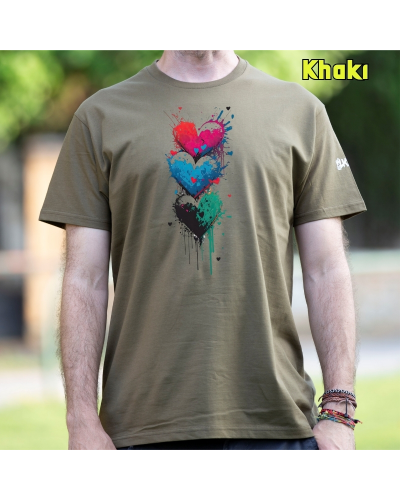 Camiseta hombre Three Hearts - manga corta