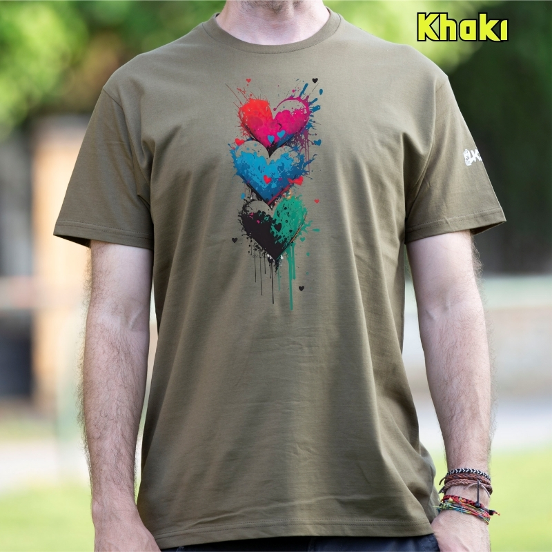 Camiseta hombre Three Hearts - manga corta