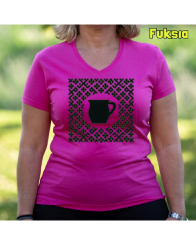 Emakume Kamiseta-Kaiku Fuksia