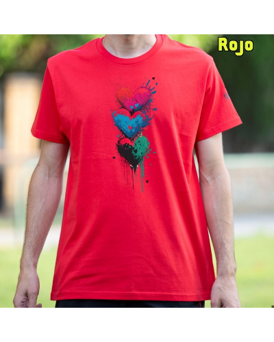 Camiseta hombre Three Hearts - manga corta