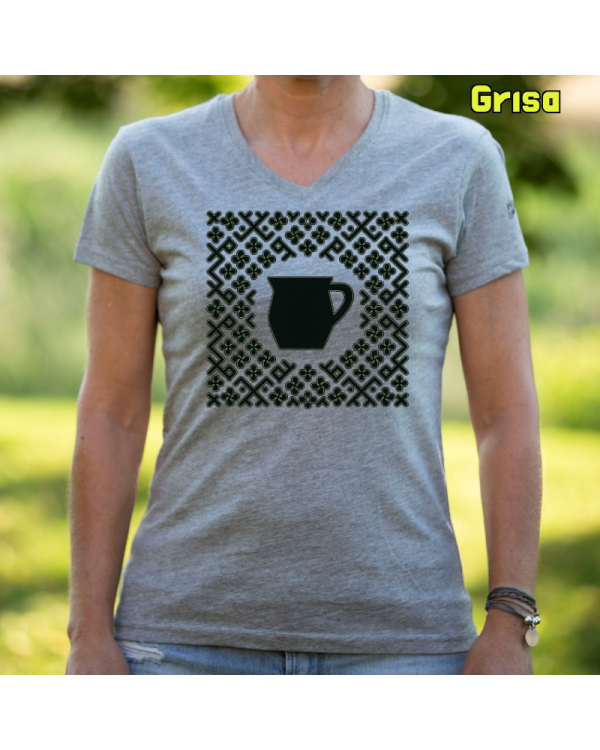 Emakume Kamiseta-Kaiku Grisa