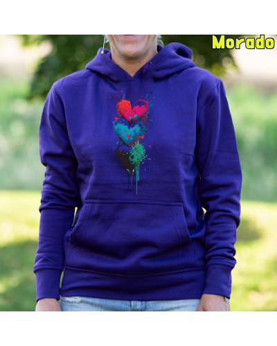 Sudadera mujer con capucha Three Hearts