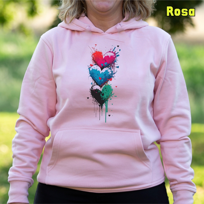 Three Hearts - Sudadera mujer con capucha