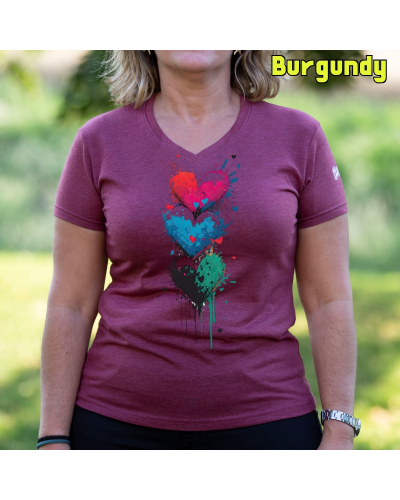 Three Hearts - Camiseta Mujer Manga Corta