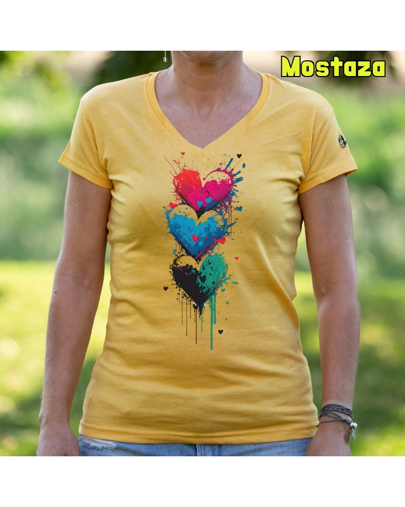 Camiseta Mujer Manga Corta -Three-Hearts