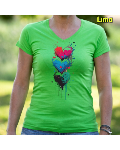 Three Hearts - Camiseta Mujer Manga Corta