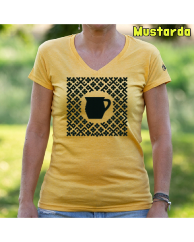 Emakume Kamiseta-Kaiku Mustarda