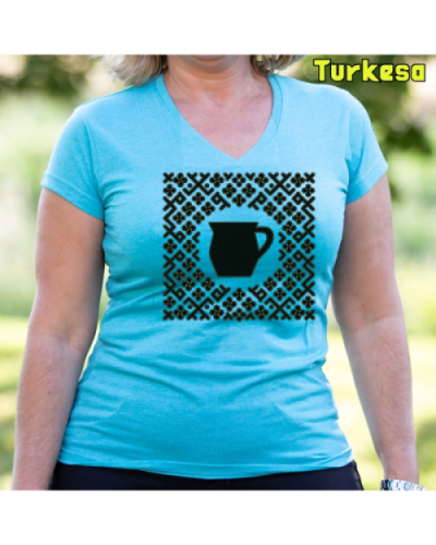 Emakume Kamiseta-Kaiku Turkesa